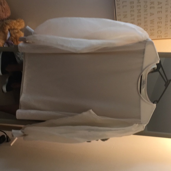 Cream sheer sleeves shirt - Picture 1 of 4